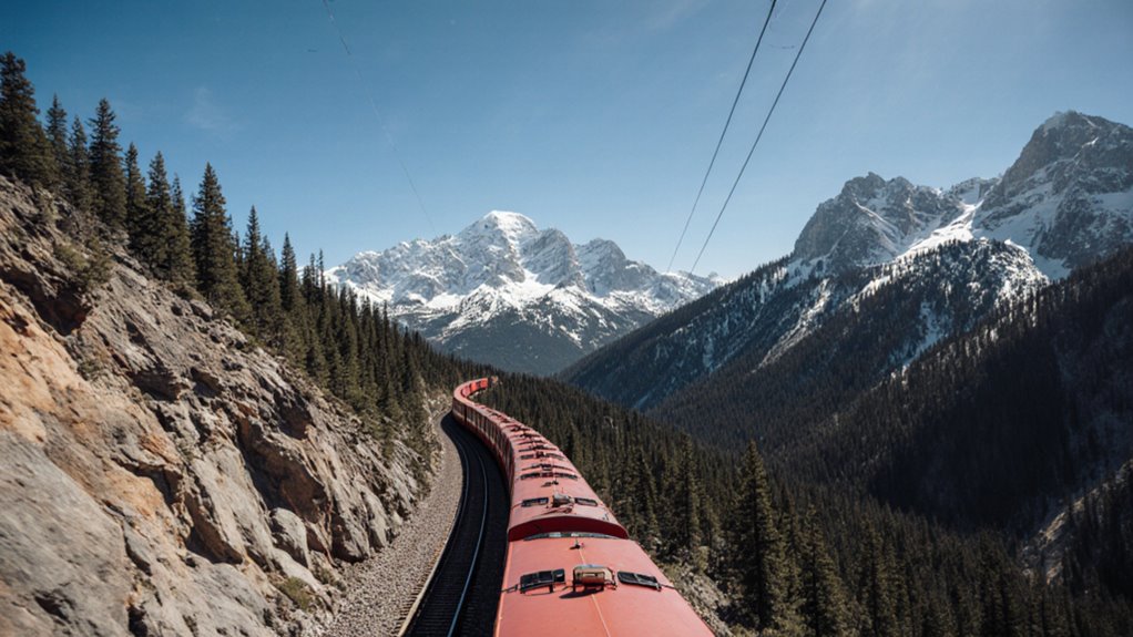 balanced mid train scenic views